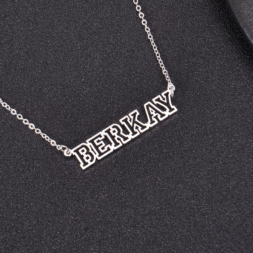 Personalized Minimalist Name Pendant Necklace, 18K Golden Plated